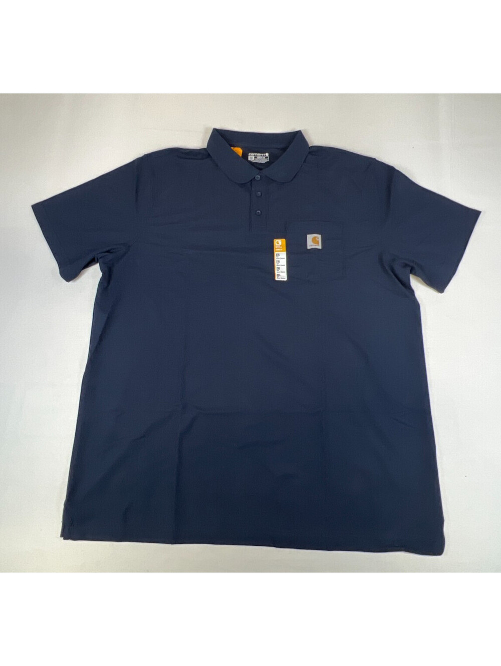 Carhartt Men 2XL Tall Blue Pocket Polo Shirt Loose Fit Stain Breaker K570